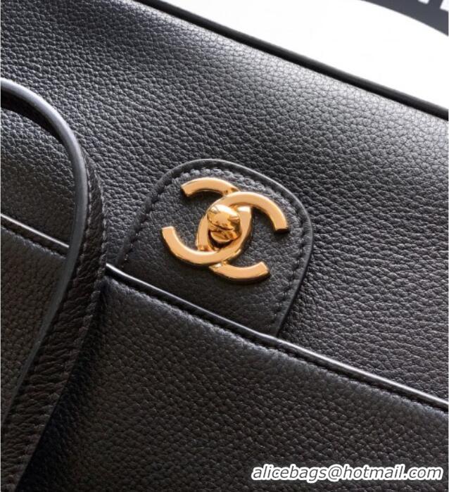 Promotional Chanel Grained Calfskin Leather Flap Bag CH020405 Black 2026