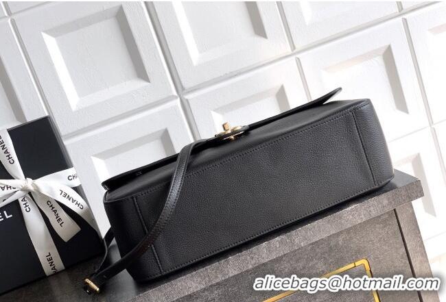 Promotional Chanel Grained Calfskin Leather Flap Bag CH020405 Black 2026