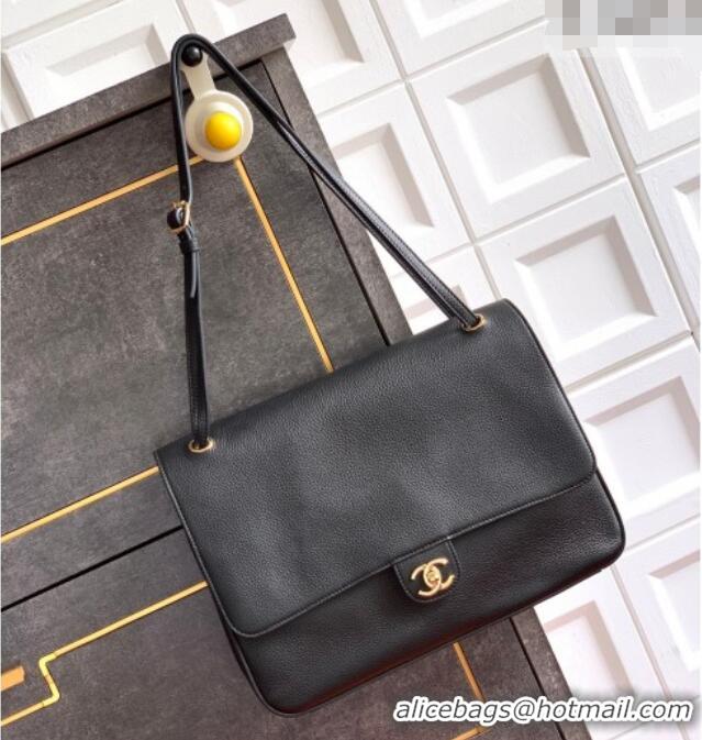 Promotional Chanel Grained Calfskin Leather Flap Bag CH020405 Black 2026
