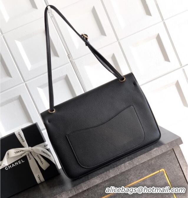Promotional Chanel Grained Calfskin Leather Flap Bag CH020405 Black 2026