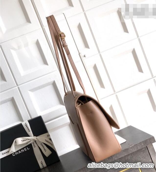 Top Design Chanel Grained Calfskin Leather Flap Bag CH020405 Light Khaki 2026