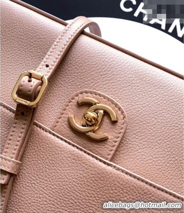 Top Design Chanel Grained Calfskin Leather Flap Bag CH020405 Light Khaki 2026
