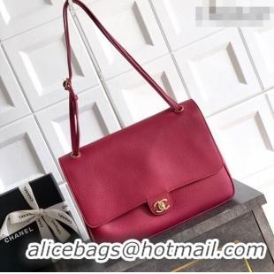 Best Quality Chanel Grained Calfskin Leather Flap Bag CH020405 Red 2026