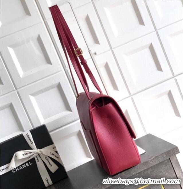 Best Quality Chanel Grained Calfskin Leather Flap Bag CH020405 Red 2026