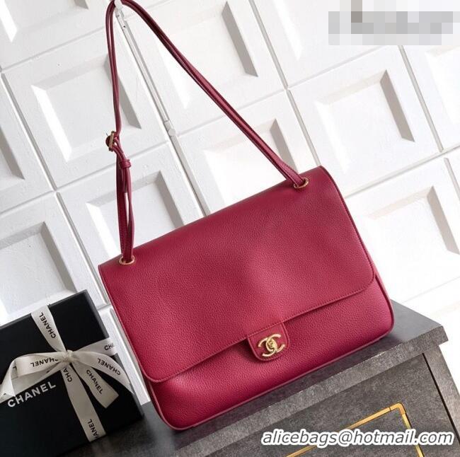 Best Quality Chanel Grained Calfskin Leather Flap Bag CH020405 Red 2026