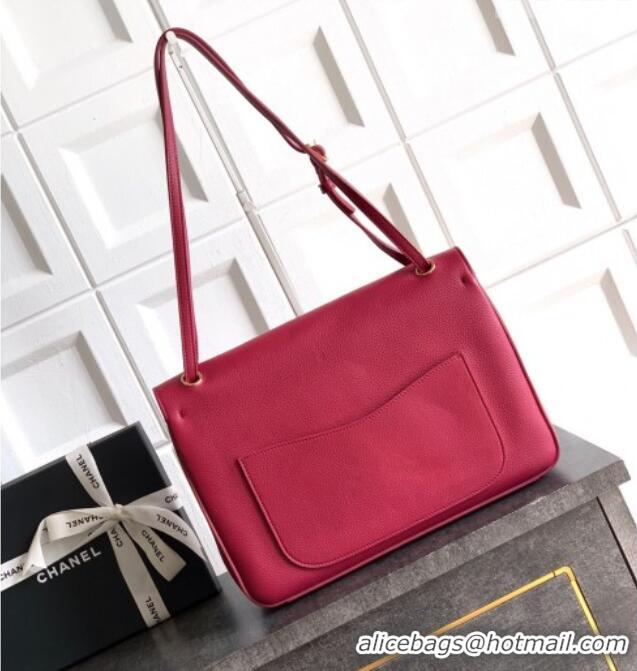 Best Quality Chanel Grained Calfskin Leather Flap Bag CH020405 Red 2026