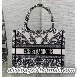 Grade Quality Dior Small Book Tote Bag in White and Black Dioresque Butterfly Cornely Embroidery 0126072 2026