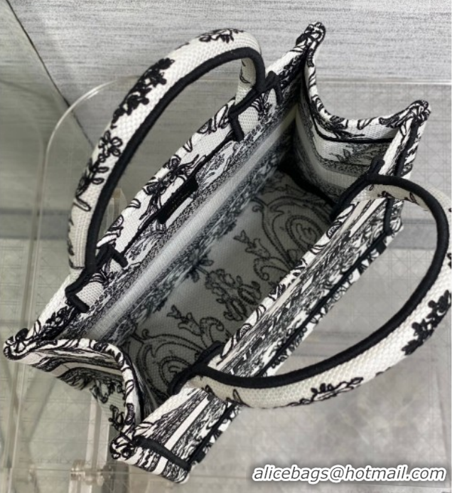 Grade Quality Dior Small Book Tote Bag in White and Black Dioresque Butterfly Cornely Embroidery 0126072 2026