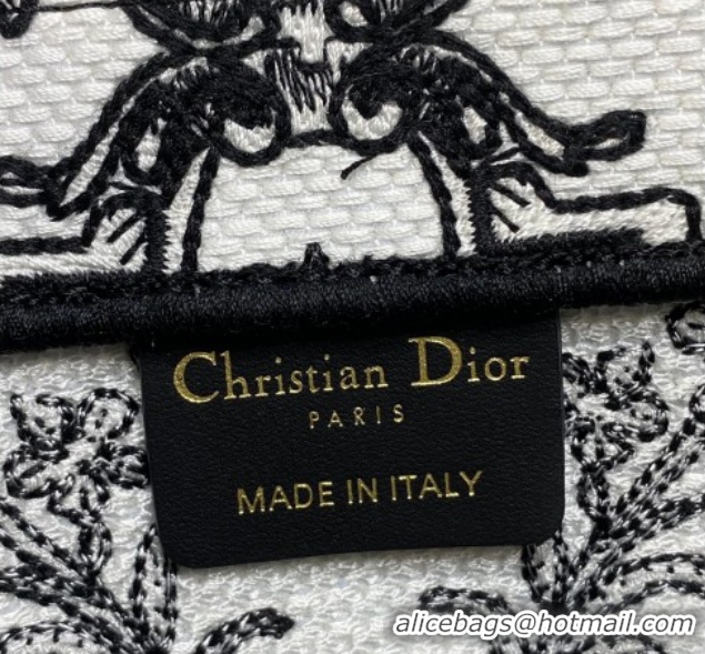 Grade Quality Dior Small Book Tote Bag in White and Black Dioresque Butterfly Cornely Embroidery 0126072 2026