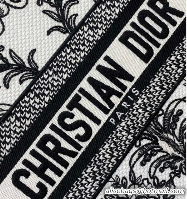 Grade Quality Dior Small Book Tote Bag in White and Black Dioresque Butterfly Cornely Embroidery 0126072 2026