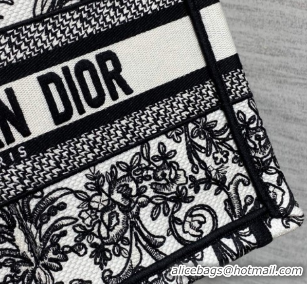 Grade Quality Dior Small Book Tote Bag in White and Black Dioresque Butterfly Cornely Embroidery 0126072 2026
