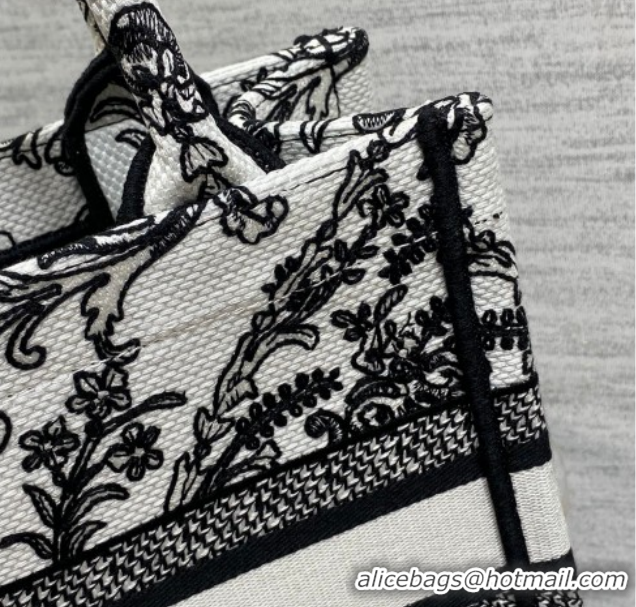 Grade Quality Dior Small Book Tote Bag in White and Black Dioresque Butterfly Cornely Embroidery 0126072 2026