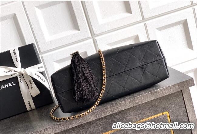 Good Quality Chanel Calfskin Leather Hobo Bag with Tassel Charm CH020406 Black 2026