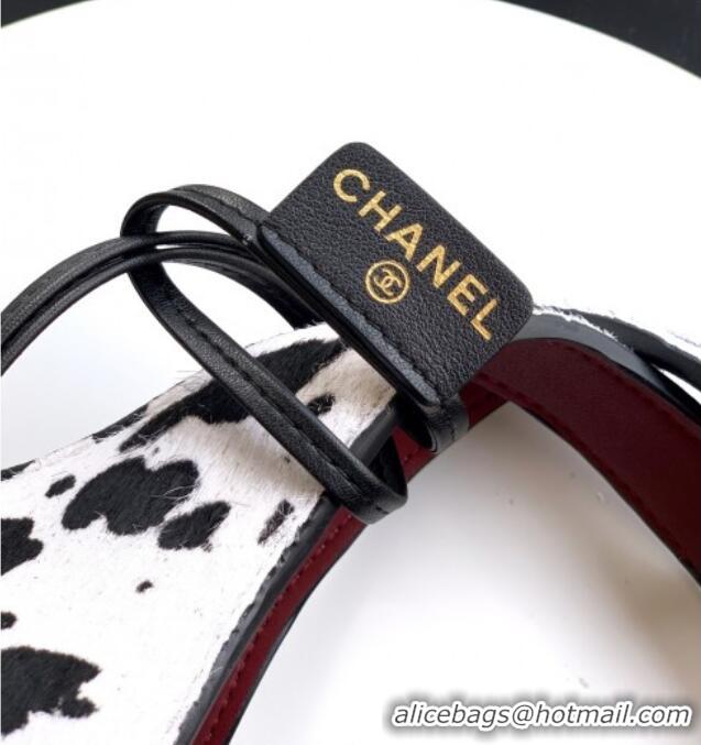 Traditional Specials Chanel Printed Hair-Like Hobo Bag with Tassel Charm CH020406 White/Black 2026