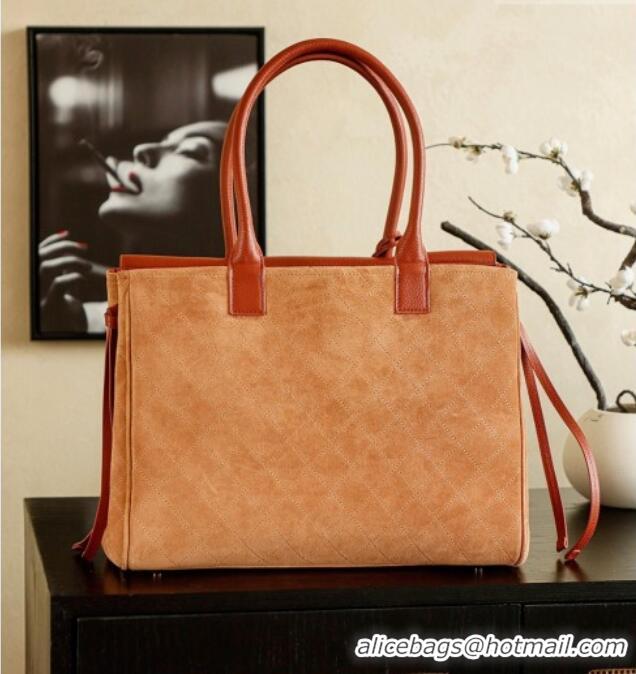 Traditional Discount Chanel Grained Calfskin Leather & Suede and Boston Bag CH020407 Beige/Brown 2026