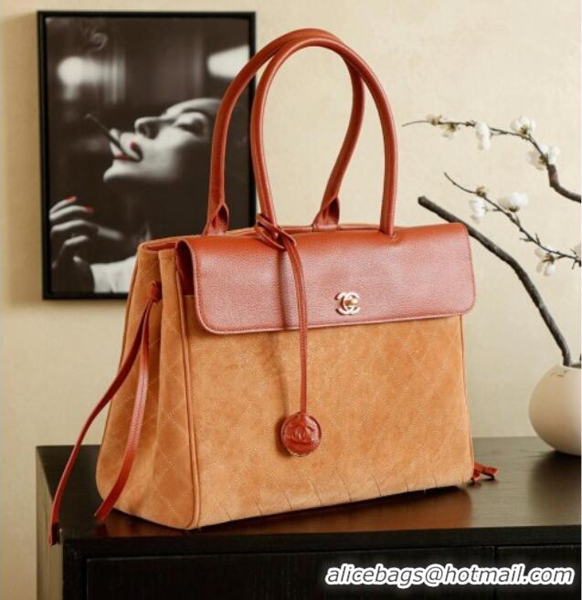 Traditional Discount Chanel Grained Calfskin Leather & Suede and Boston Bag CH020407 Beige/Brown 2026