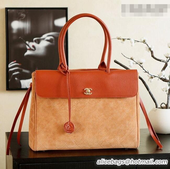 Traditional Discount Chanel Grained Calfskin Leather & Suede and Boston Bag CH020407 Beige/Brown 2026