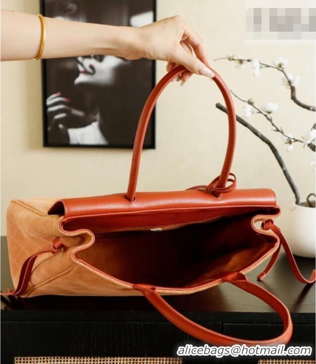 Traditional Discount Chanel Grained Calfskin Leather & Suede and Boston Bag CH020407 Beige/Brown 2026