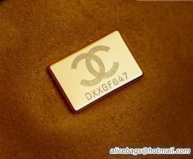 Buy Fashionable Chanel Grained Calfskin Leather & Suede and Boston Bag CH020407 Beige/Black 2026