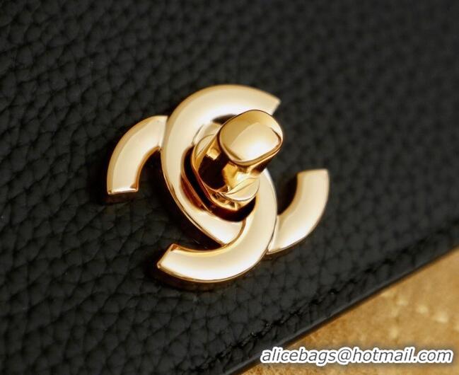 Buy Fashionable Chanel Grained Calfskin Leather & Suede and Boston Bag CH020407 Beige/Black 2026