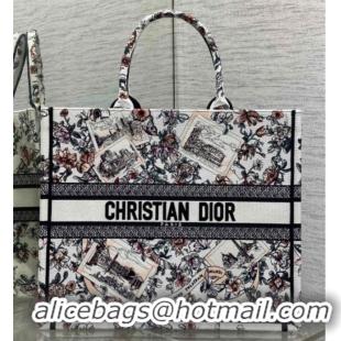 Purchase Dior Large Book Tote Bag in Pink Souvenir de Rome Embroidery 0126073 2026