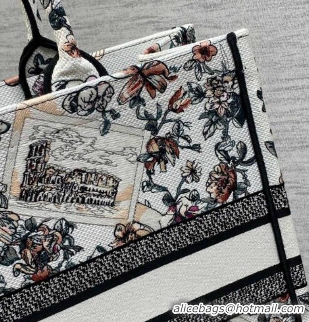 Purchase Dior Large Book Tote Bag in Pink Souvenir de Rome Embroidery 0126073 2026