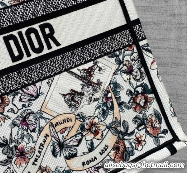 Purchase Dior Large Book Tote Bag in Pink Souvenir de Rome Embroidery 0126073 2026