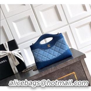 Traditional Discount Chanel Washed Denim Clutch with chain AP3656 Light Blue 2026