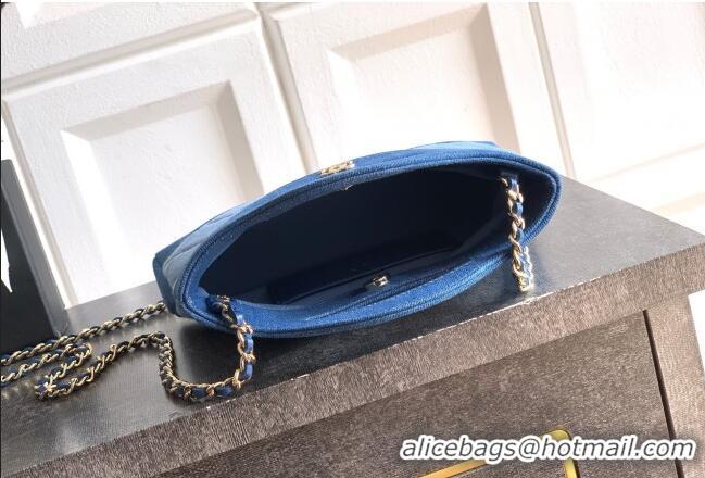 Traditional Discount Chanel Washed Denim Clutch with chain AP3656 Light Blue 2026