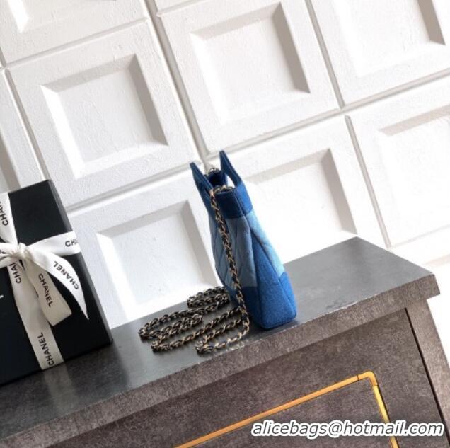 Traditional Discount Chanel Washed Denim Clutch with chain AP3656 Light Blue 2026