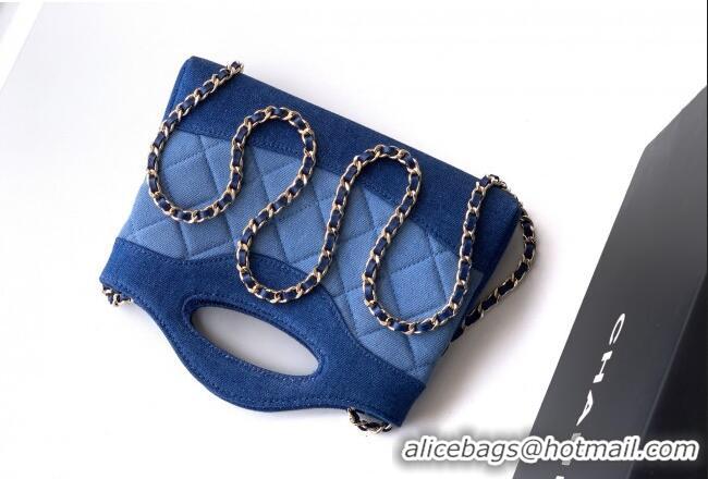 Traditional Discount Chanel Washed Denim Clutch with chain AP3656 Light Blue 2026