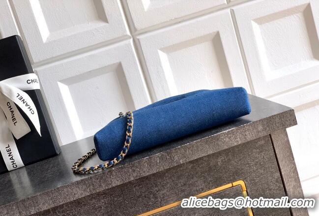 Traditional Discount Chanel Washed Denim Clutch with chain AP3656 Light Blue 2026