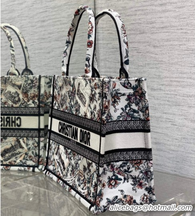Good Quality Dior Medium Book Tote Bag in Pink Souvenir de Rome Embroidery 0126074 2026