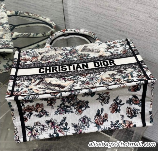 Good Quality Dior Medium Book Tote Bag in Pink Souvenir de Rome Embroidery 0126074 2026