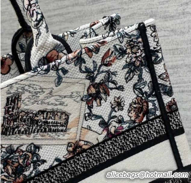 Good Quality Dior Medium Book Tote Bag in Pink Souvenir de Rome Embroidery 0126074 2026