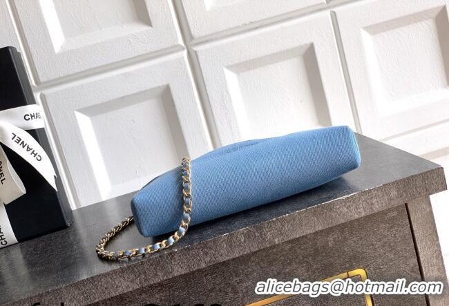 New Design Chanel Washed Denim Clutch with chain AP3656 Dark Blue 2026