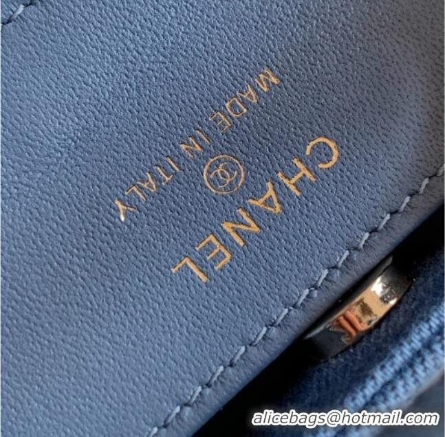 New Design Chanel Washed Denim Clutch with chain AP3656 Dark Blue 2026