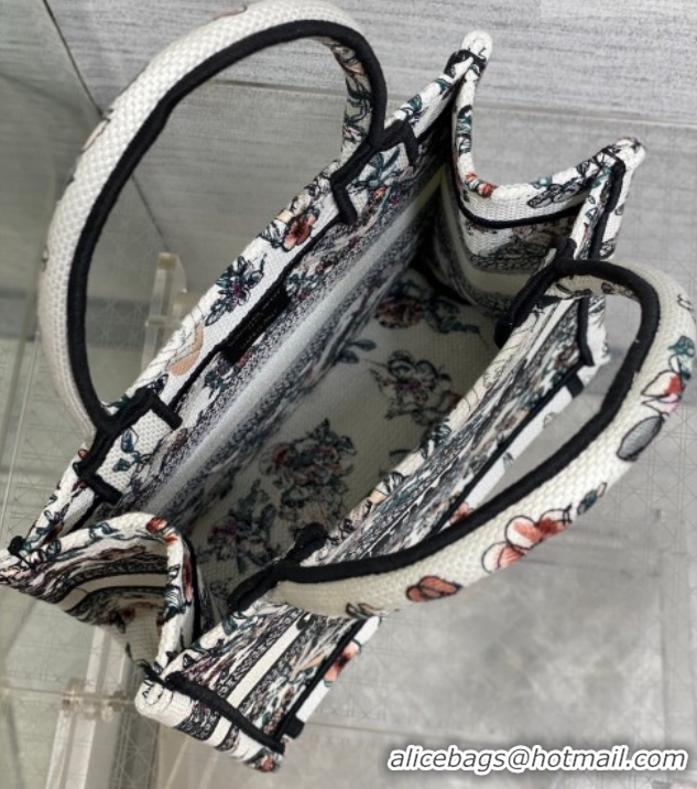 Best Grade Dior Small Book Tote Bag in Pink Souvenir de Rome Embroidery 60126075 2026