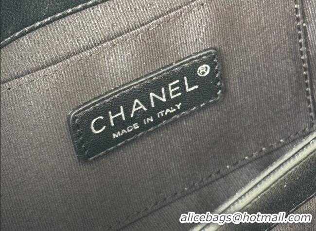 Big Discount Chanel Chevron Lambskin Leather Clutch AP9855 Black/Silver 2026