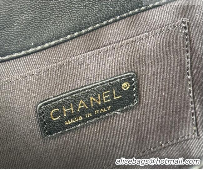 Well Crafted Chanel Chevron Lambskin Leather Clutch AP9855 Black/Gold 2026
