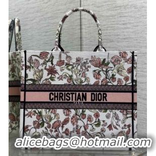 Pretty Style Dior Large Book Tote Bag in Pink Multicolor Millefiori Embroidery 60126076 2026