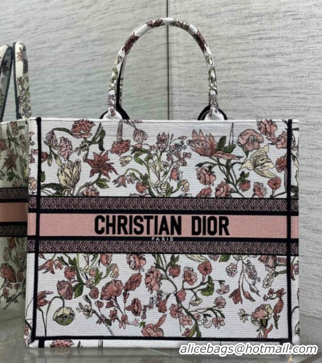 Pretty Style Dior Large Book Tote Bag in Pink Multicolor Millefiori Embroidery 60126076 2026