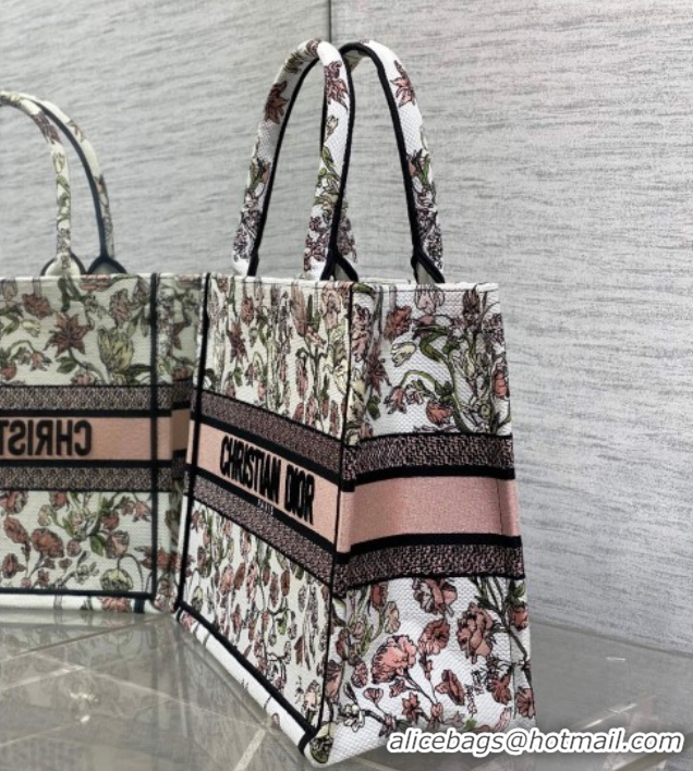 Good Quality Dior Medium Book Tote Bag in Pink Multicolor Millefiori Embroidery 60126077 2026
