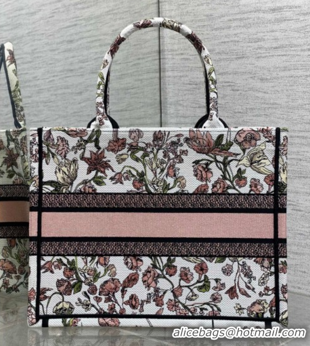 Good Quality Dior Medium Book Tote Bag in Pink Multicolor Millefiori Embroidery 60126077 2026