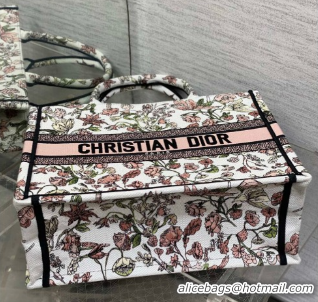 Good Quality Dior Medium Book Tote Bag in Pink Multicolor Millefiori Embroidery 60126077 2026