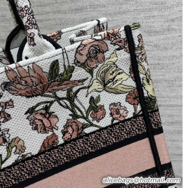 Good Quality Dior Medium Book Tote Bag in Pink Multicolor Millefiori Embroidery 60126077 2026