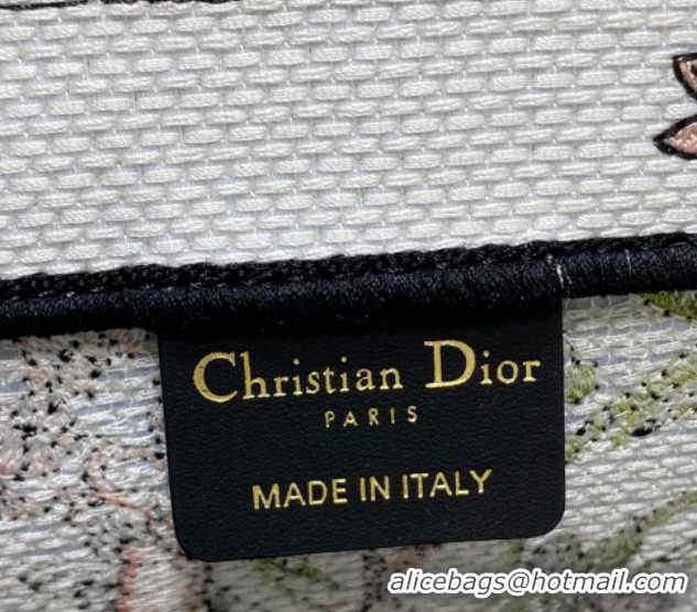 Good Quality Dior Medium Book Tote Bag in Pink Multicolor Millefiori Embroidery 60126077 2026