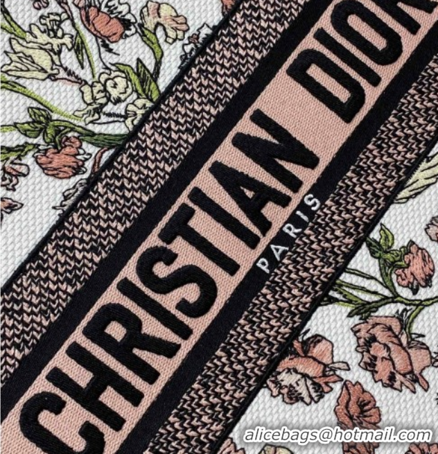 Good Quality Dior Medium Book Tote Bag in Pink Multicolor Millefiori Embroidery 60126077 2026