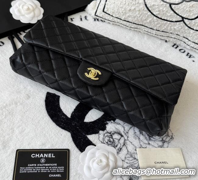 Good Product Chanel Quilted Grained Calfskin Leather Clutch AP9866 Black 2026