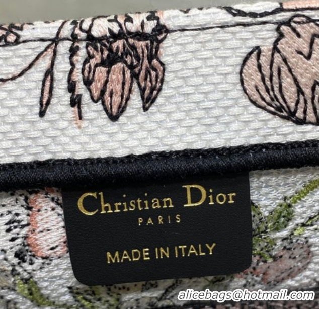 Top Grade Dior Small Book Tote Bag in Pink Multicolor Millefiori Embroidery 60126078 2026